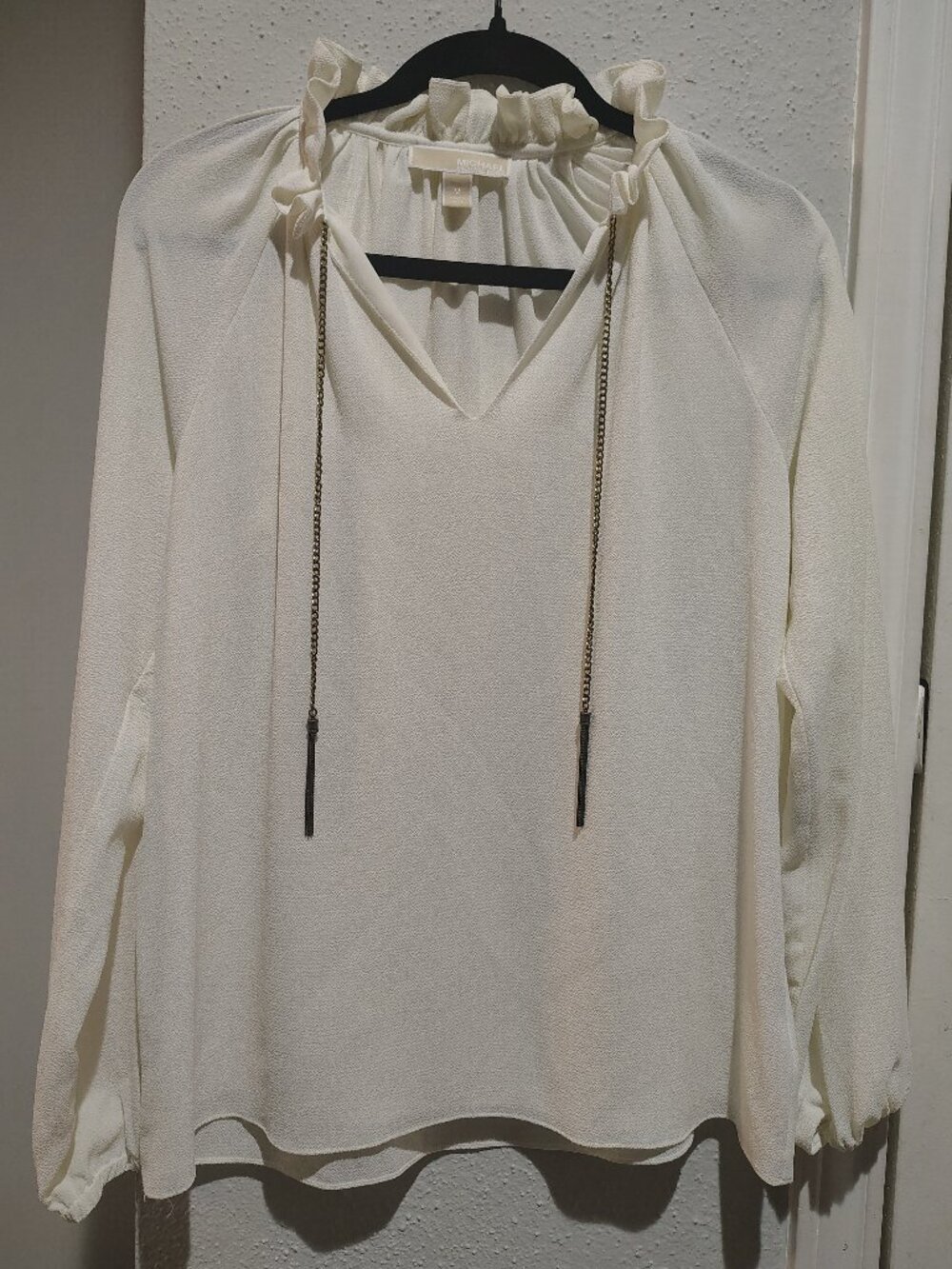 MICHAEL Michael Kors Cream Georgette Peasant Blouse